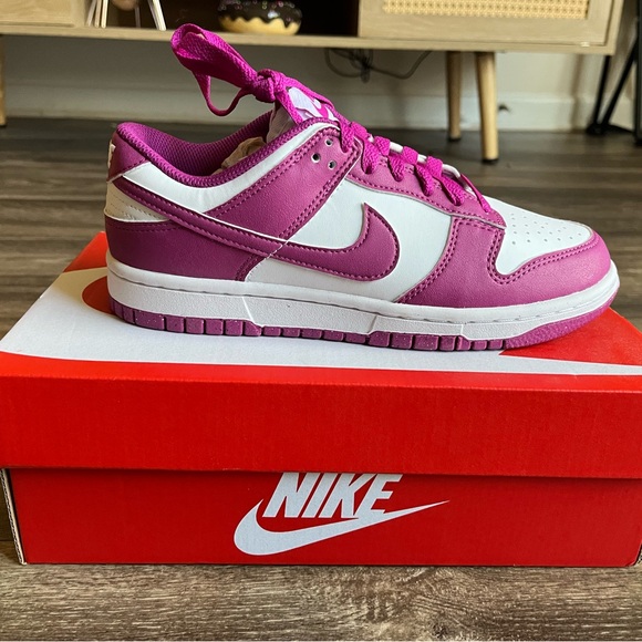 Nike Shoes - Nike Fuchsia and White Low-Top Sneakers